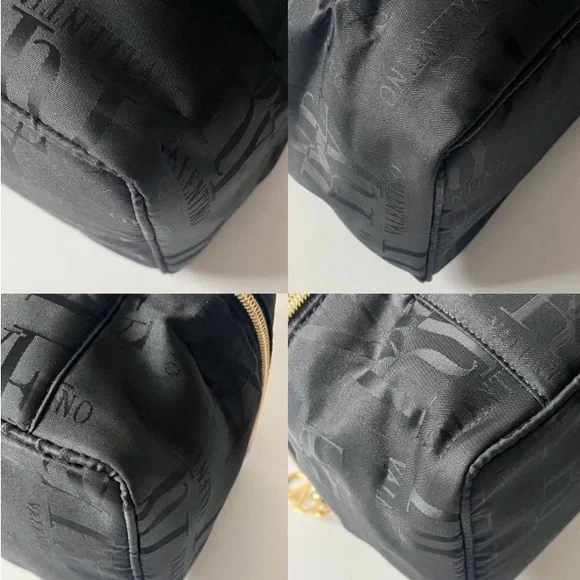 Valentino Black Canvas Vanity Bag with Gold Hardware - Picture 6 of 10